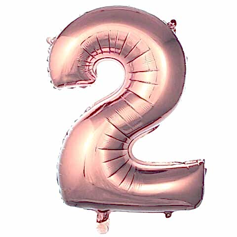 2- RAKAM 40 İNC ROSEGOLD RENK BALON 100 CM