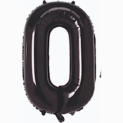 0- RAKAM 40 İNC SİYAH RENK BALON 100 CM