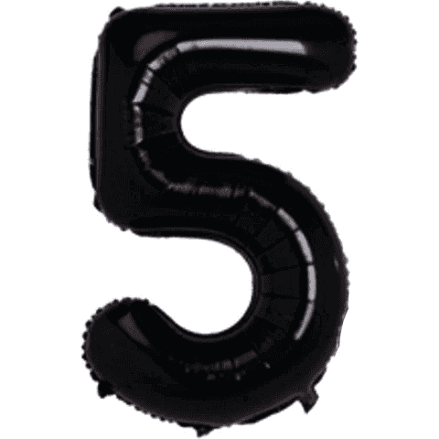 5- RAKAM 40 İNC SİYAH RENK BALON 100 CM