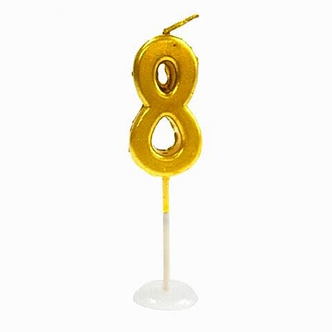 KÜÇÜK BOY 8 RAKAM GOLD MUM 8CM PK:100 KL:1000