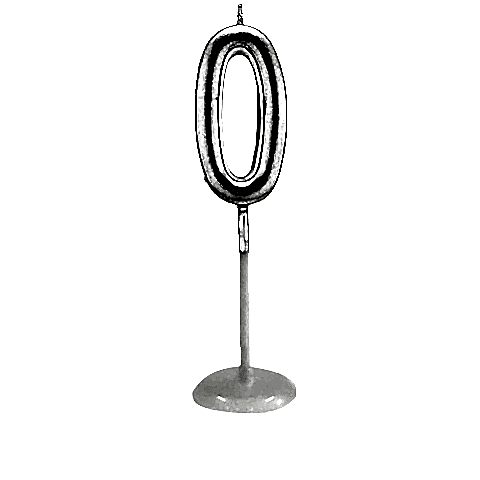 KÜÇÜK BOY 0 RAKAM GÜMÜŞ MUM 8CM PK:100 KL:1000
