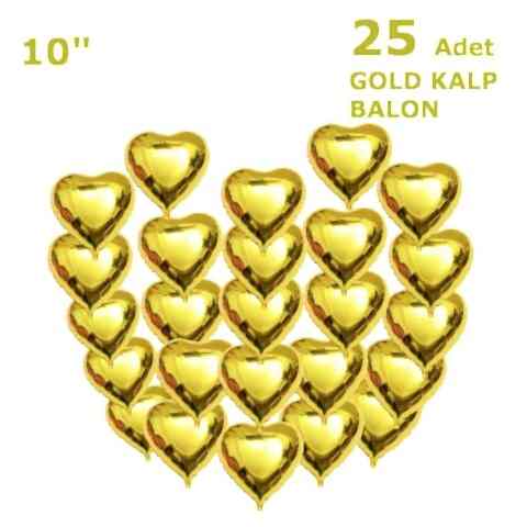 25 KALPLİ 10 İNC GOLD RENK SET BALON