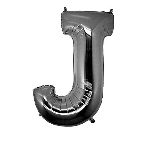 J- HARF 16 İNC GÜMÜŞ RENK BALON  36 CM