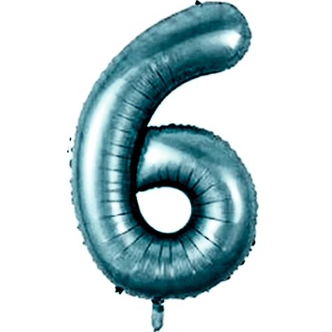 6- RAKAM 34 İNC MAVİ RENK BALON 76 CM