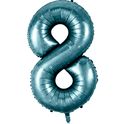 8- RAKAM 34 İNC MAVİ RENK BALON 76 CM