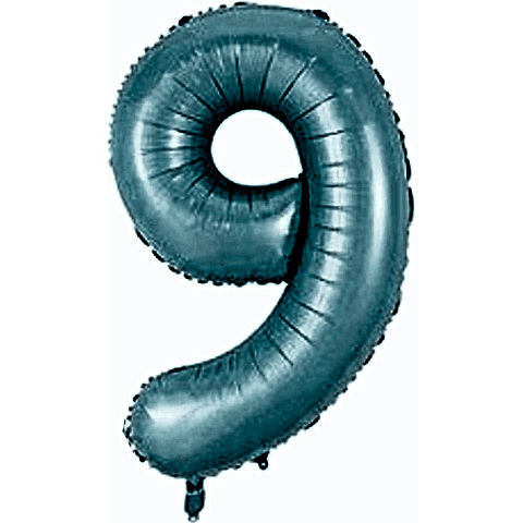 9- RAKAM 34 İNC MAVİ RENK BALON 76 CM