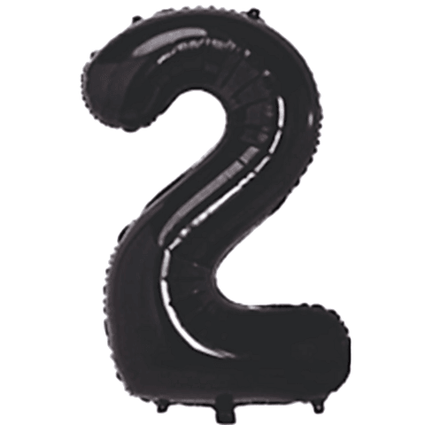 2- RAKAM 34 İNC SİYAH RENK BALON 76 CM