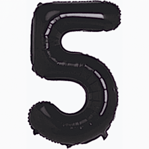 5- RAKAM 34 İNC SİYAH RENK BALON 76 CM