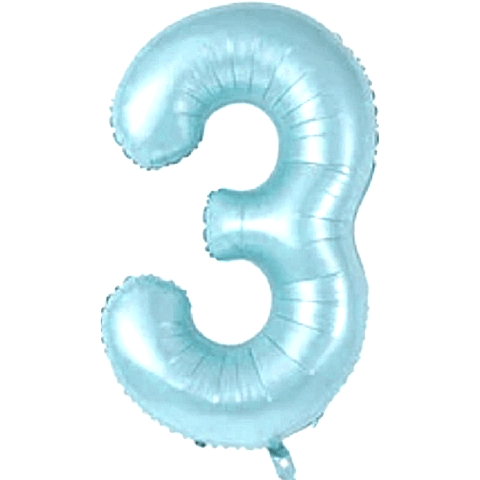3- RAKAM 34 İNC MAVİ RENK BALON 76 CM