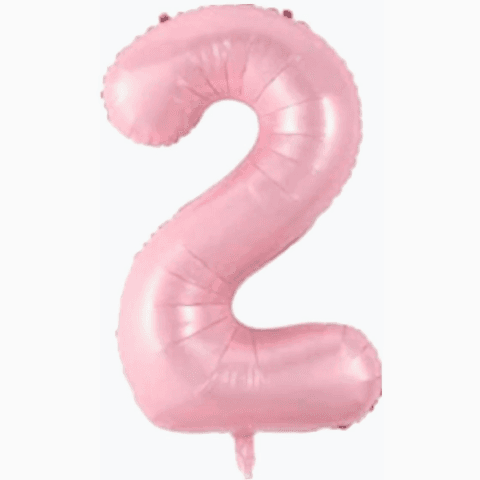 2- RAKAM 34 İNC PEMBE RENK BALON 76 CM