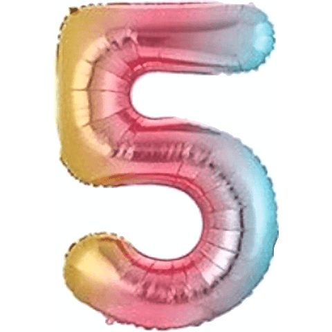 5- RAKAM 34 İNC GÖKKUŞAĞI RENK BALON 76 CM