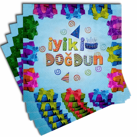 20 Lİ İYİKİ DOĞDUN MAVİ PEÇETE