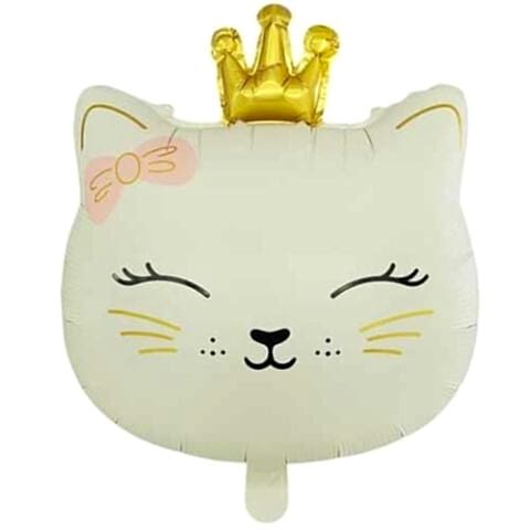 KEDİ KAFA KREM RENK FOLYO BALON 46,5*60,5