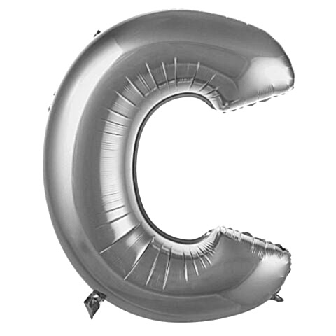 C- HARF 34 İNC GÜMÜŞ RENK BALON 76 CM