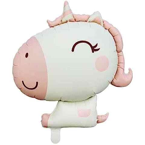 PEMBE RETRO RENK UNİCORN KAFA FOLYO BALON 65*78,5