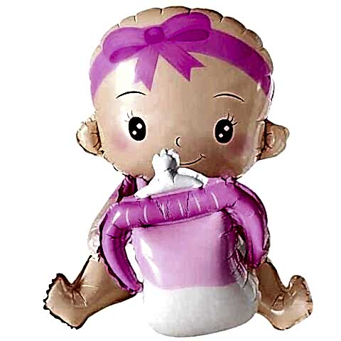 BİBERONLU BEBEK PEMBE FOLYO BALON 51*54,5