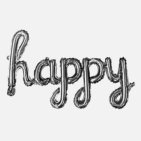 TEKLİ EL YAZILI HAPPY GÜMÜŞ RENK FOLYO BALON 87*33