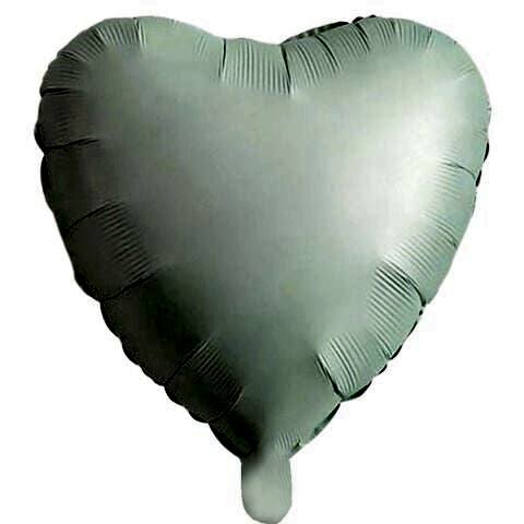 18 İNC KALP RETRO YEŞİL RENK FOLYO BALON