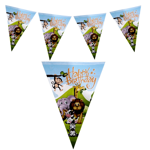 SAFARİ HAPPY BİRTHDAY ÜÇGEN FLAMA