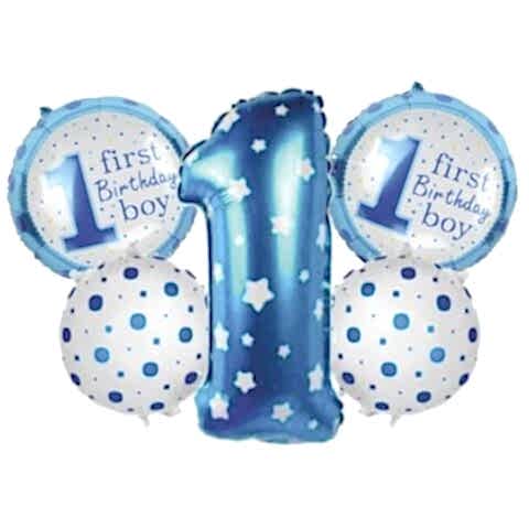 1 YAŞ MAVİ 5Lİ SET BALON