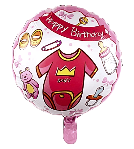 18 İNC YUVARLAK BABY PEMBE RENK FOLYO BALON  43*43