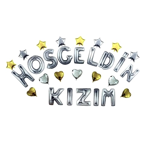 KALPLİ HOŞGELDİN KIZIM GÜMÜŞ SET BALON